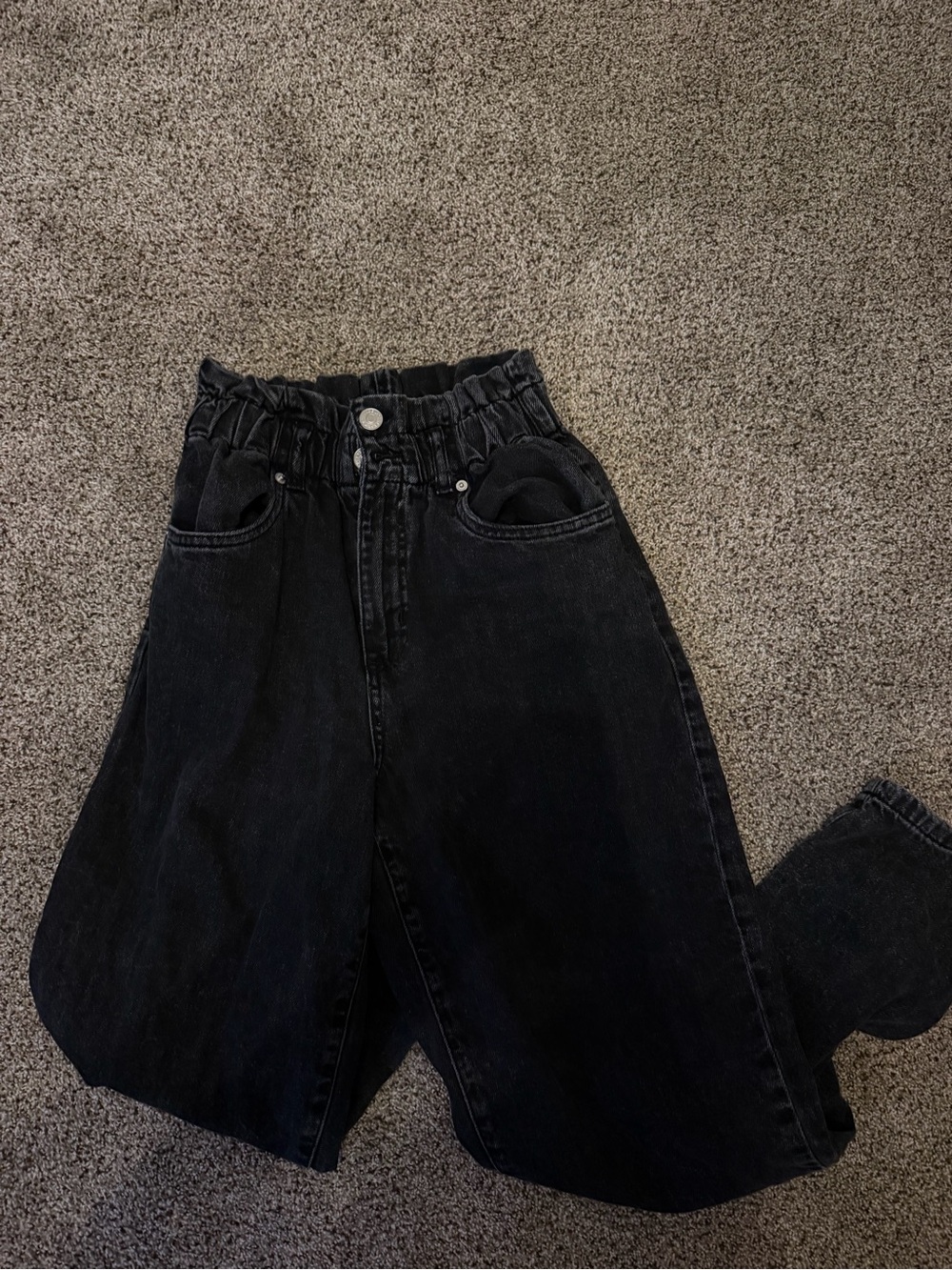 Garage Black Paperbag Waist Jeans - Women